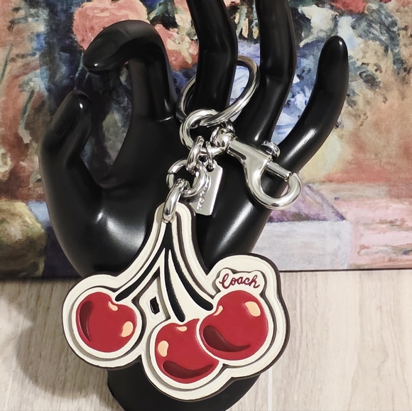 Coach Cherry Bag Charm Keychain Cherries Fob CZ092 Like New - Picture 11 of 14